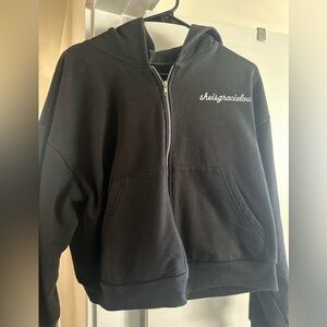 She is Gracie Lou cropped zip up jacket